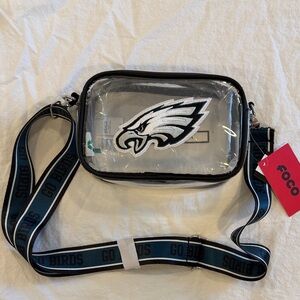 Eagles Clear Crossbody Bag with Black Trim